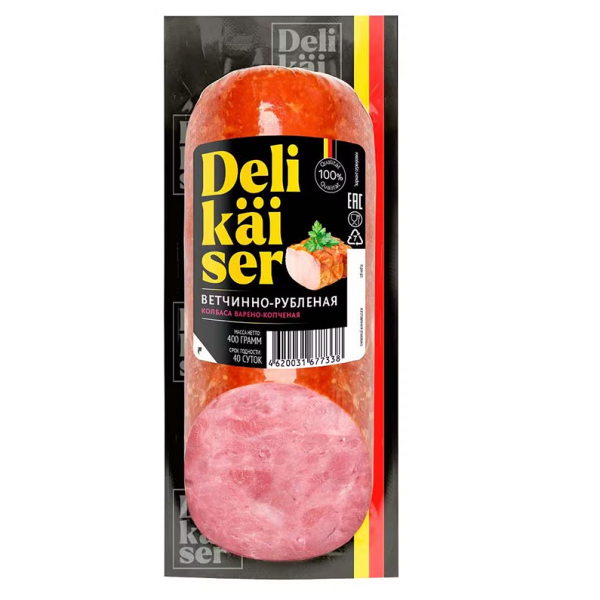 Колбаса ДЕЛИКАЙЗЕР ветчинно-рубленая п/к 400гр